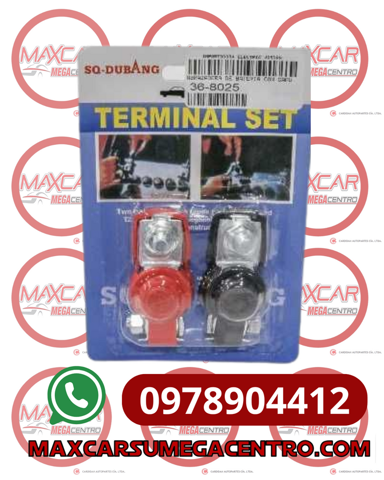 BOR.368025 BORNE BATERIA CON CAPUCHON DUBANG  (KIT + -)