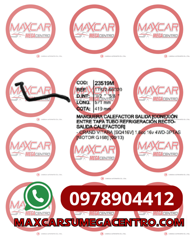MAN.23519M MANGUERA CALEFACCION SALIDA INR GRAND VITARA (17872-66D20)