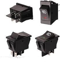 SWITCH UNIVERSAL HALOGENO 4P NEGRO SW.42 C/LUZ ROJA 12/24V - SW.42