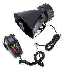 ALARMA SIRENA 7 TONOS 12V 30W CON MICROFONO PI.16  - PI.16