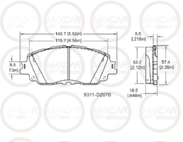 PASTILLA FRENO YESQ D2076TT TOY RAV 20- - PYQD2076TT