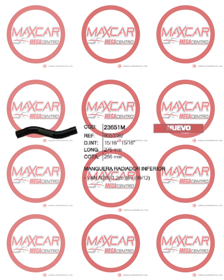 MAN.9053362 MANGUERA RADIADOR INF MGT VAN N200 1.2