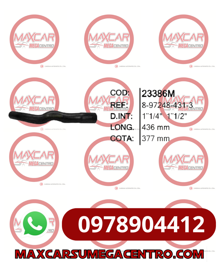 MAN.8972484313 MANGUERA RADIADOR INF A&G AM8431 DMAX 2.4 05-14