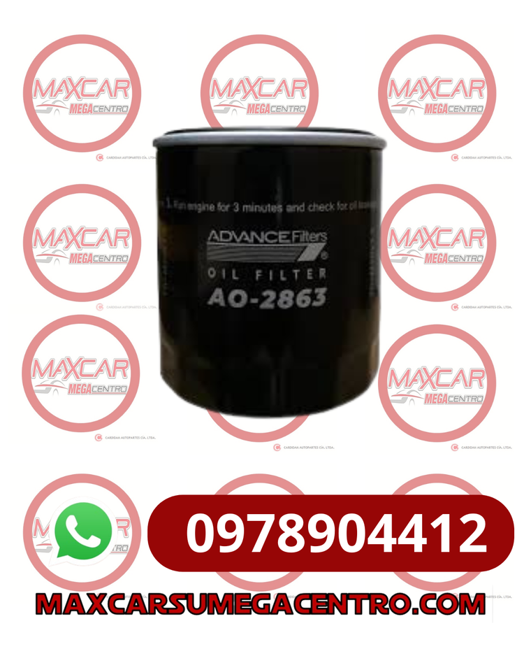 F.AO2863 FILTRO ACEITE SHOGUN SH2863B WINGLE DIESEL LUV DIESEL JAC T6 4X2 2.8 DIESEL (SPH7325)