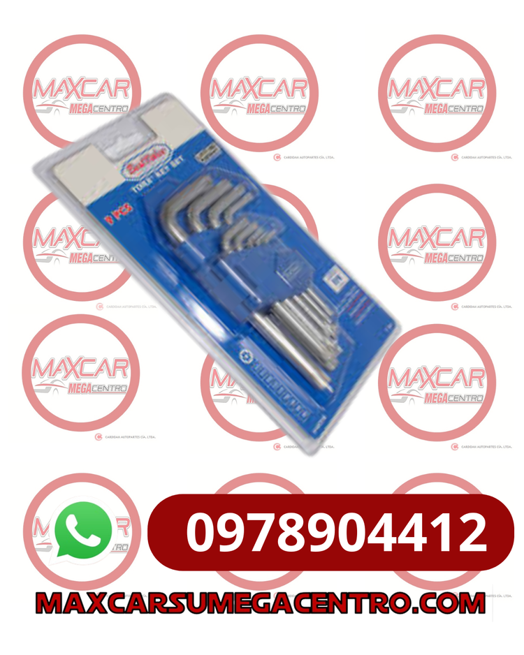 H.H420398 JUEGO 9 LLAVES TORX SEGURIDAD T10 A T50 EN L ESTUCHE CLIP BEST VALUE