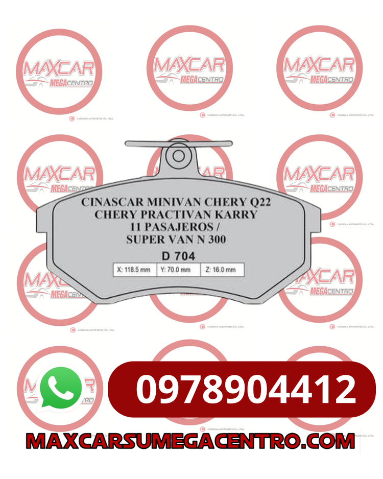 PF.D704 PASTILLA FRENO HIGH POWER VAN N300/CHERY ARRIZO 3 (HPBPA0048)
