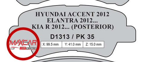 PF.D1313 PASTILLA FRENO POS HIGH POWER ACCENT 12-/TUCSON IX 16- LANDWIND X2 TIVOLI KORANDO CRETA IONIQ (HPBPA0018)