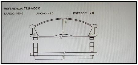 PASTILLA FRENO KASHIMA 7228-MD333 NISSAN PICK UP 2.4-PKD333
