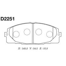 PASTILLA FRENO KLOSS D2251 TOYOTA HIACE 07/- DIESEL GOLDEN DRAGON (D1434) - PKL2251