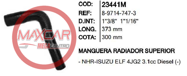 MANGUERA RADIADOR SUP INR 23441 NKR - M23441M