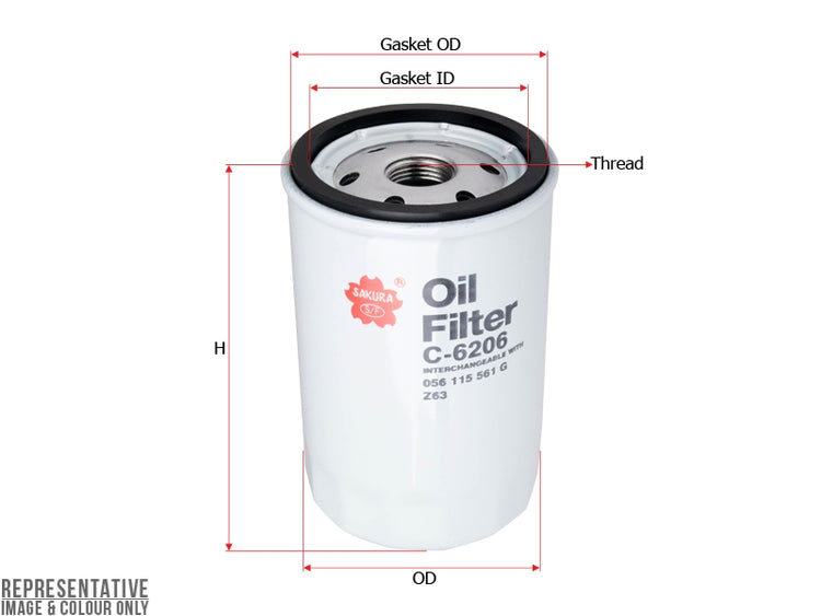 FILTRO SAKURA ACEITE C6206 VW DOBLE VALVULA-FC6206