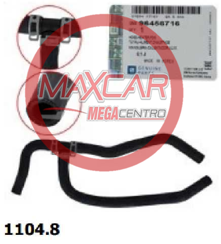 MANGUERA RADIADOR SUP GM 96456716 CORSA 1.3-1.4-1.6L 8V (1104.8) - MG11048