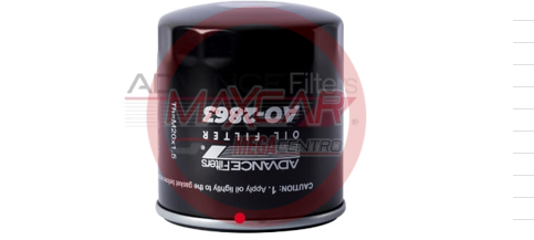 FILTRO ACEITE ADVANCE AO2863 WINGLE DIESEL LUV DIESEL JAC T6 4X2 2.8 DIESEL (SPH7325)  - FAO2863