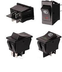 SWITCH UNIVERSAL HALOGENO 4P NEGRO SW.42 C/LUZ ROJA  12/24V - SW.42