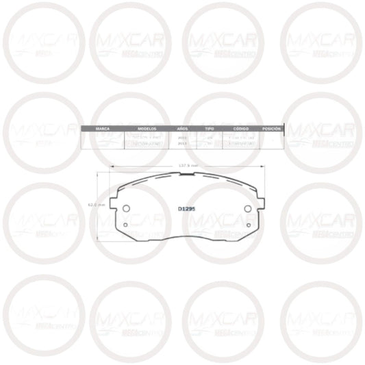 PASTILLA FRENO DLB D1295 TUCSON IX/ SPORTAGE R/ RONDO/ CARENS 09/SOUEAST/JAC S5 - PDD1295