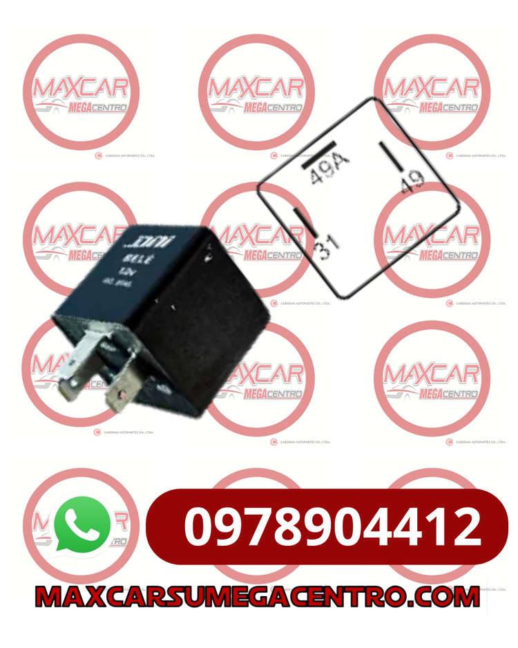 FLA.1109 FLASHER 12V 3T DNI FIAT VW PEUGEOT (NUMEROS)