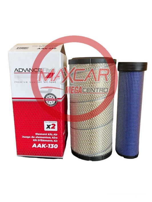 FILTRO AIRE ADVANCE AAK130 GALLINETAS CATERPILLAR 910G, 914G JOHN DEERE CASE (AA8737+AA-8738) - FAAK130