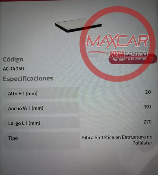 FILTRO A/C ADVANCE AC14050 GRAND VITARA SZ - FAC14050