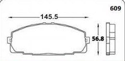 PASTILLA FRENO HIGH POWER D1434 HIACE 07/JIMBEI H1/FOTON	- PCD1434