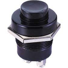 SWITCH UNIVERSAL 609.19 PITO 2P PLASTICO BOTON BLANCO BASE NEGRO  S60919