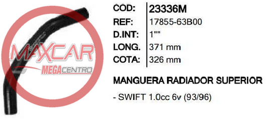 MANGUERA RAD SUP INR 23336 SWIFT1.0 GTI - MRS23336M